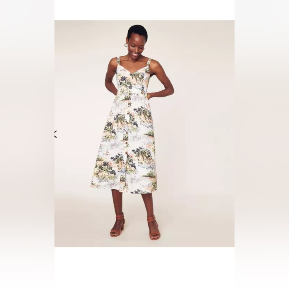 NWT OASIS PALM MIDI DRESS